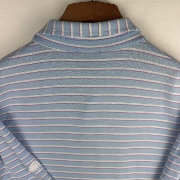 Dunning Men's Size M Performance Golf Polo Shirt Striped Short Sleeve Collared - Picture 7 of 10